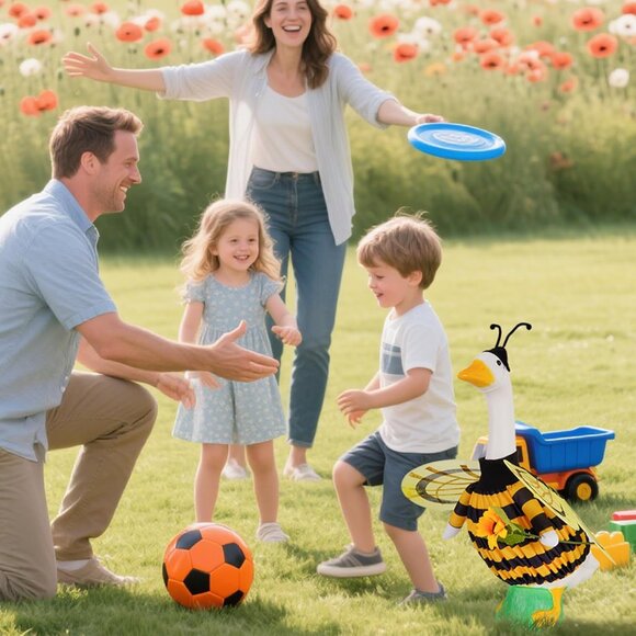 2Pcs Cute Yellow Bee Costume Set 23"/ 17"Porch Goose Fall Outfit for Theme Party - Picture 2 of 7